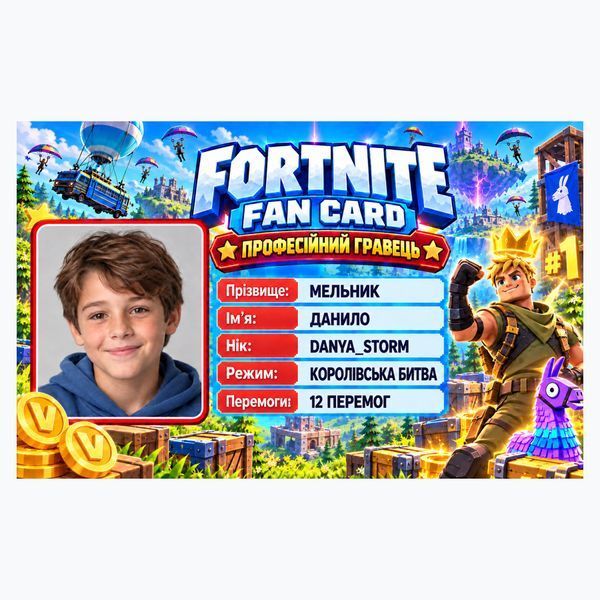 Ігрове посвідчення Fortnite Fan Card 040100 фото